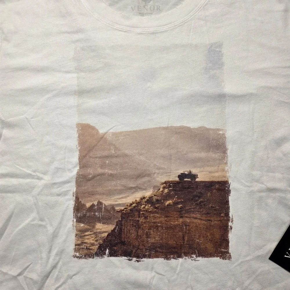Venor Canyon Graphic Tee White Women's Sz L NWT Soft Cotton Casual Outdoor Art‎ - Picture 2 of 12